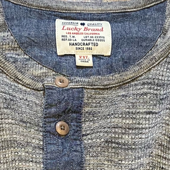 Lucky Brand Men’s Long Sleeve Henley with Crewneck - Picture 5 of 7